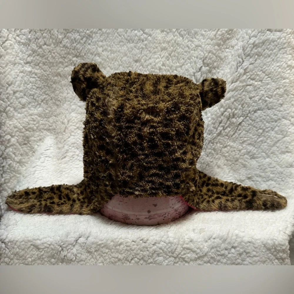The Children’s Place Girl’s Leopard Print Trapper Hat with Ears Size Med 4-7yrs